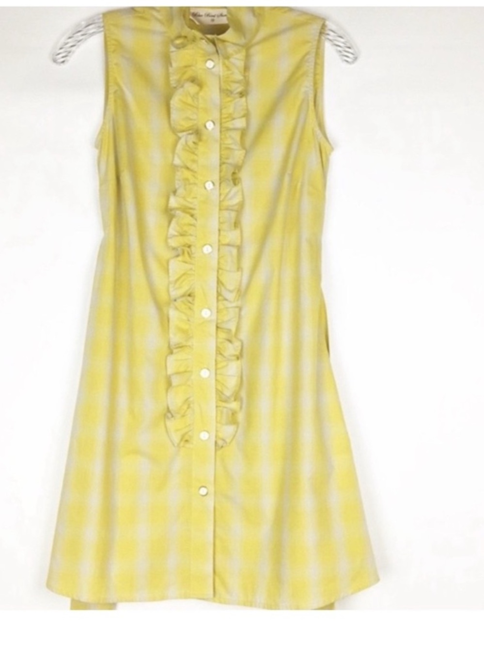 Anthropology Yellow Ruffled Sleeveless Shirt Dress 💛